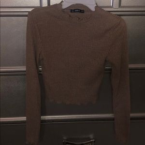 Long sleeve crop top